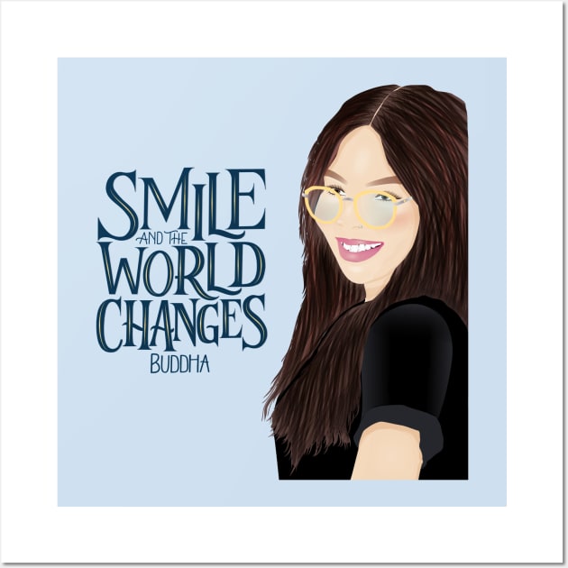 Beautiful girl portrait. Smile and good vibes come. Wall Art by CalliLetters